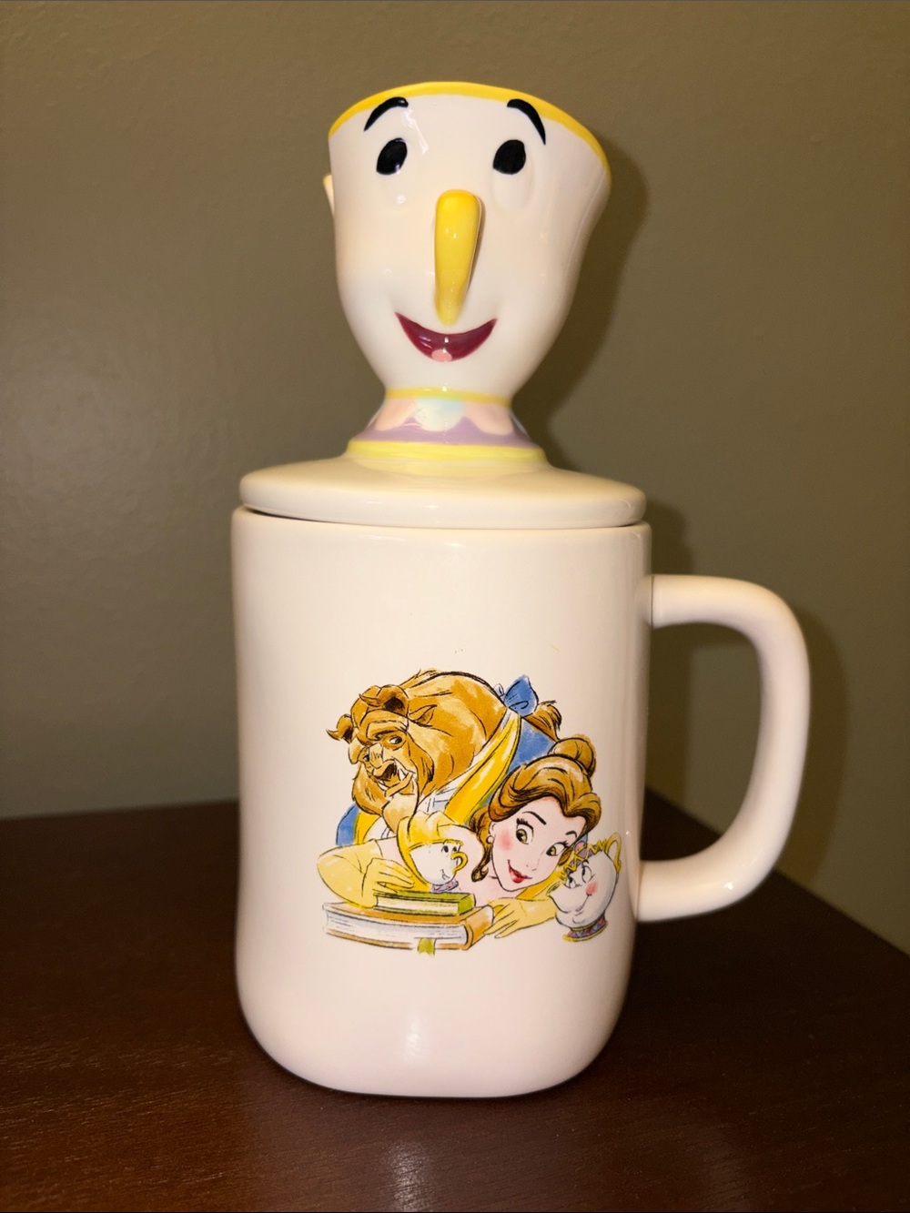 Rae Dunn Disney ‘Beauty and the Beast’ Large Mug with ‘Chip’ Lid